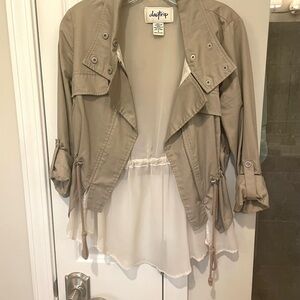 Daytrip Tan Utility Jacket with Draped Front
